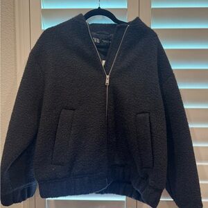 Zara Charcoal Zip-Up Jacket: Size M (NWT)